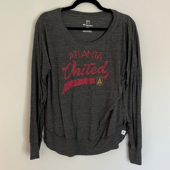 Fanatics Atlanta United Gray Long Sleeve Top - Picture 1 of 3